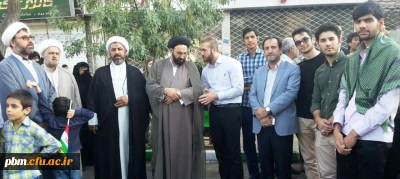 حضور مسؤلین به همراه دانشجویان دانشگاه فرهنگیان خراسان رضوی در تشییع پیکر 19 شهید گمنام