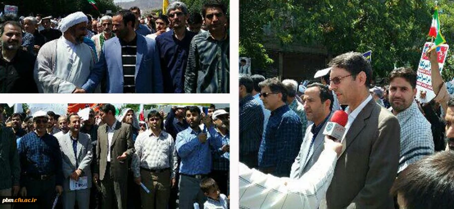 حضور مسئولان و کارکنان دانشگاه فرهنگیان خراسان رضوی در راهپیمایی روز جهانی قدس