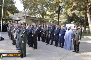 گزارش تصویری از صبحگاه مشترک در پردیس شهید بهشتی به مناسبت هفته دفاع مقدس 