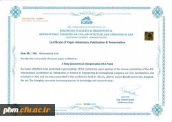 ارائه مقاله دانشجوی پردیس شهید بهشتی در کنفرانس ریاضی بانکوک