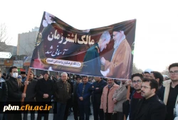 حضور مسئولان استادان و دانشجویان دانشگاه فرهنگیان خراسان رضوی در مراسم وداع با پیکر مطهر سردار شهید سلیمانی