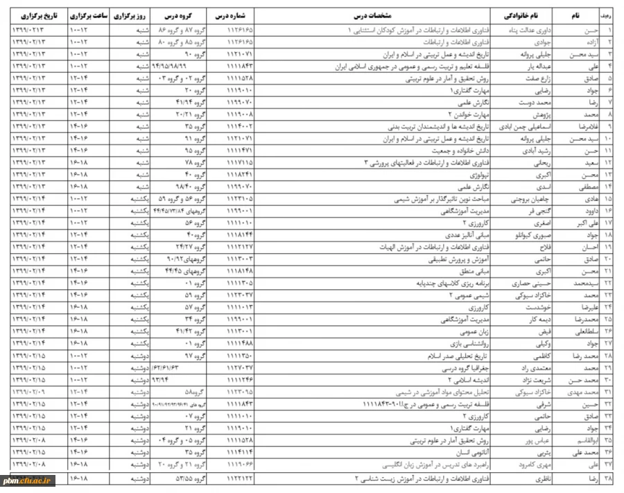 اعلام برنامه جدید کلاس های مجازی دانشگاه (پنجشنبه 11 اردیبهشت 99)