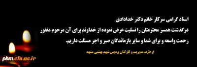 تسلیت به خانم دکتر خدادادی