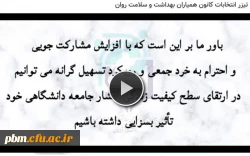 تیزر انتخابات کانون همیاران بهداشت و سلامت جسم و روان