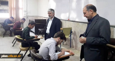 بازدید معاون آموزشی دانشگاه فرهنگیان و مدیر امور پردیس های خراسان رضوی از حوزه برگزاری امتحانات پردیس شهید بهشتی