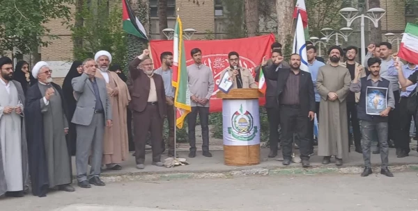  تجمع اعتراضی دانشجومعلمان و اساتید دانشگاه فرهنگیان مشهد در محکومیت جنایات رژیم صهیونیستی