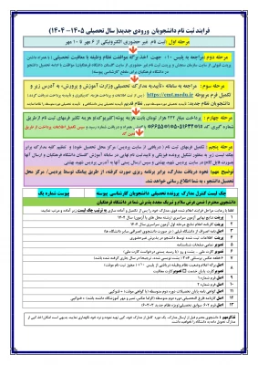 قابل توجه دانشجومعلمان عزیز نوورود

اطلاعیه ثبت نام دانشجومعلمان نوورود